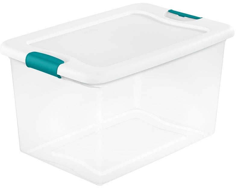 STERILITE Sterilite 14978006 Latching Box, Plastic, Clear/White, 23-3/4 in L, 16 in W, 13-1/2 in H