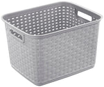 STERILITE Sterilite 12736A06 Tall Weave Basket, 1.8 cu-ft Capacity, Plastic, Cement, Rectangle