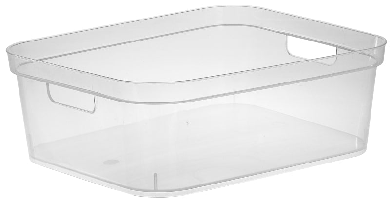 STERILITE Sterilite 13248608 Short Storage Bin, 16.5 qt Capacity, Polypropylene, Clear, 15 in L, 12-1/4 in W, 5-1/4 in H