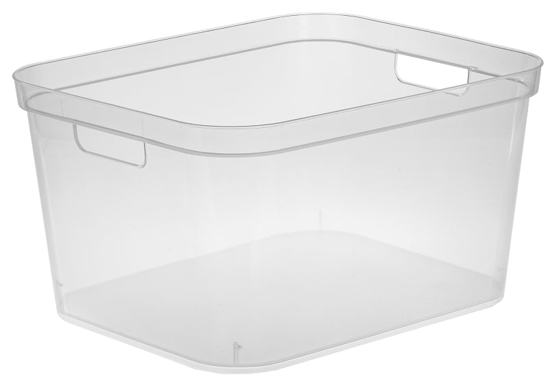 STERILITE Sterilite 13268606 Tall Storage Bin, 26 qt Capacity, Polypropylene, Clear, 15 in L, 12-1/4 in W, 8-1/4 in H