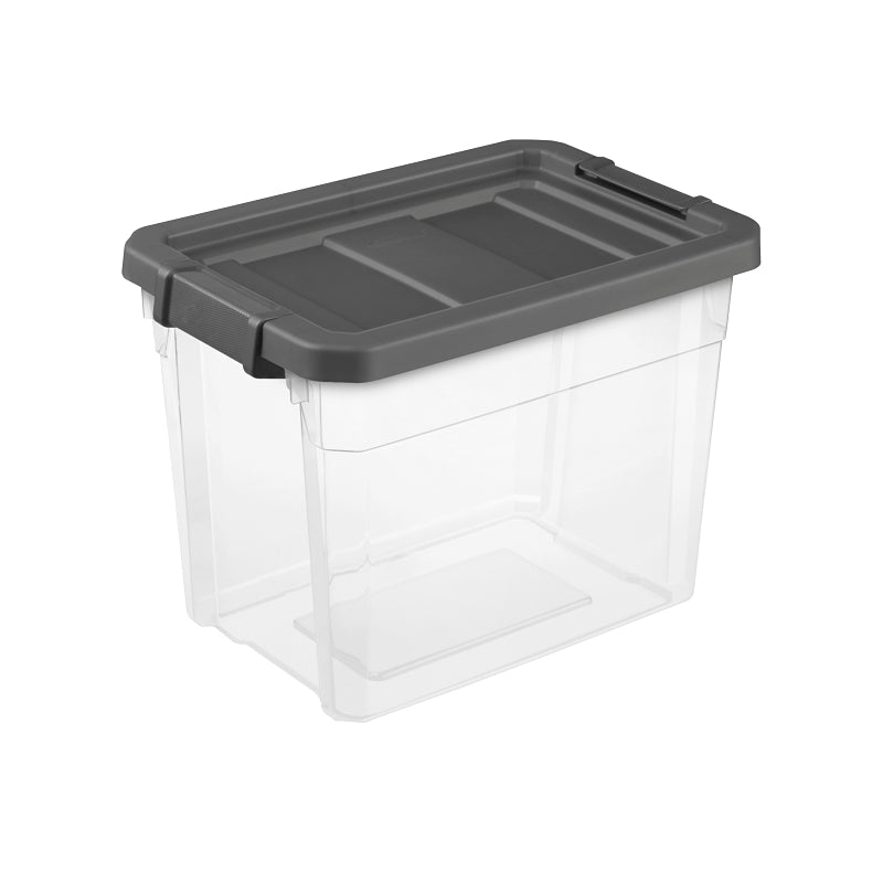 STERILITE Sterilite 14733V06 Stacker Box, 30 qt, Plastic, Gray HOUSEWARES STERILITE