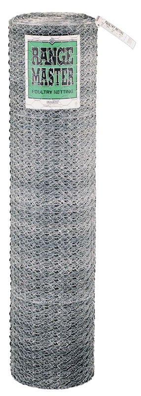 RANGEMASTER Rangemaster 5938 Poultry Net, 50 ft L, 60 in W, 20 Gauge, Hexagonal Mesh, 1 in Mesh, Galvanized Steel HARDWARE & FARM SUPPLIES RANGEMASTER