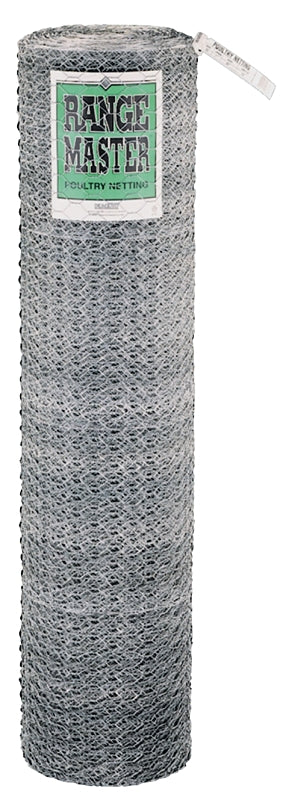 RANGEMASTER Rangemaster 6027 Poultry Net, 50 ft L, 48 in W, 20 Gauge, Hexagonal Mesh, 2 in Mesh, Galvanized Steel HARDWARE & FARM SUPPLIES RANGEMASTER