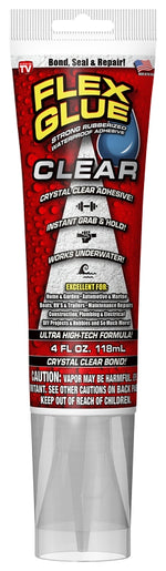 FLEX SEAL Flex Seal GFSCLRR04 Rubberized Glue, Clear, 4 oz Squeeze Tube
