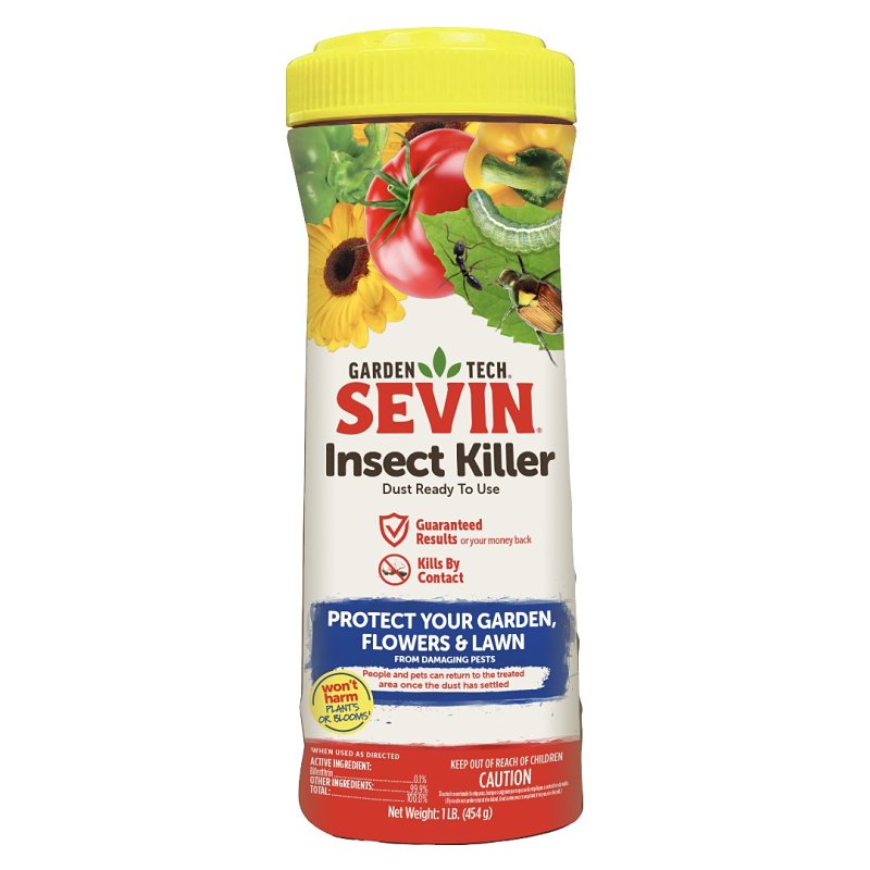 SEVIN Sevin 100550409 Insect Killer, Powder, Dust Application, Buildings, Garden, Lawn, 1 lb Bottle