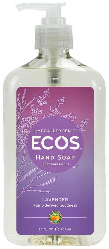 ECOS Ecos 9665/6 Hand Soap Clear, Liquid, Clear, Lavender, 17 oz, Bottle