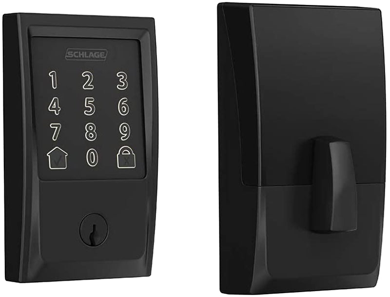 SCHLAGE LOCK Schlage BE Series BE489WBV CEN 622 Electronic Deadbolt, Century Design, Matte Black, Residential, 1 Grade, Metal, Yes HARDWARE & FARM SUPPLIES SCHLAGE LOCK