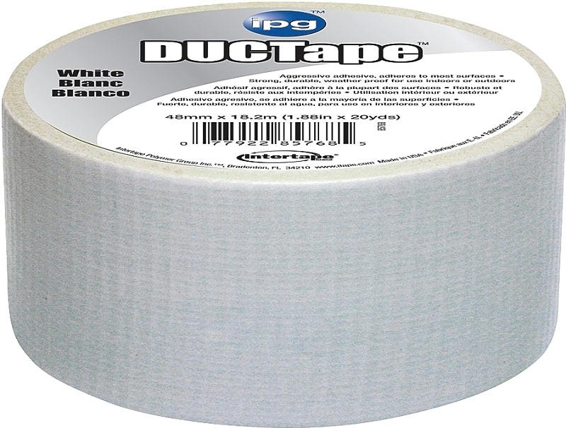 INTERTAPE POLYMER IPG 6720WHT All-Purpose Duct Tape, 20 yd L, 1.88 in W, Polyethylene-Coated Cloth Backing, White PAINT INTERTAPE POLYMER
