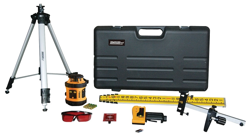 HULTAFORS Johnson 40-6517 Laser Level Kit, 200 ft, +/-1/8 in at 50 ft Accuracy, Red Laser TOOLS HULTAFORS
