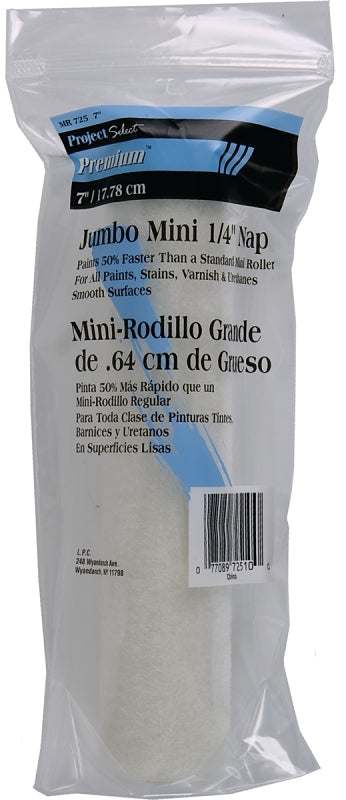 LINZER Linzer MR725 Paint Roller Cover, 1/4 in Thick Nap, 6-1/2 in L, Woven Fabric Cover, White