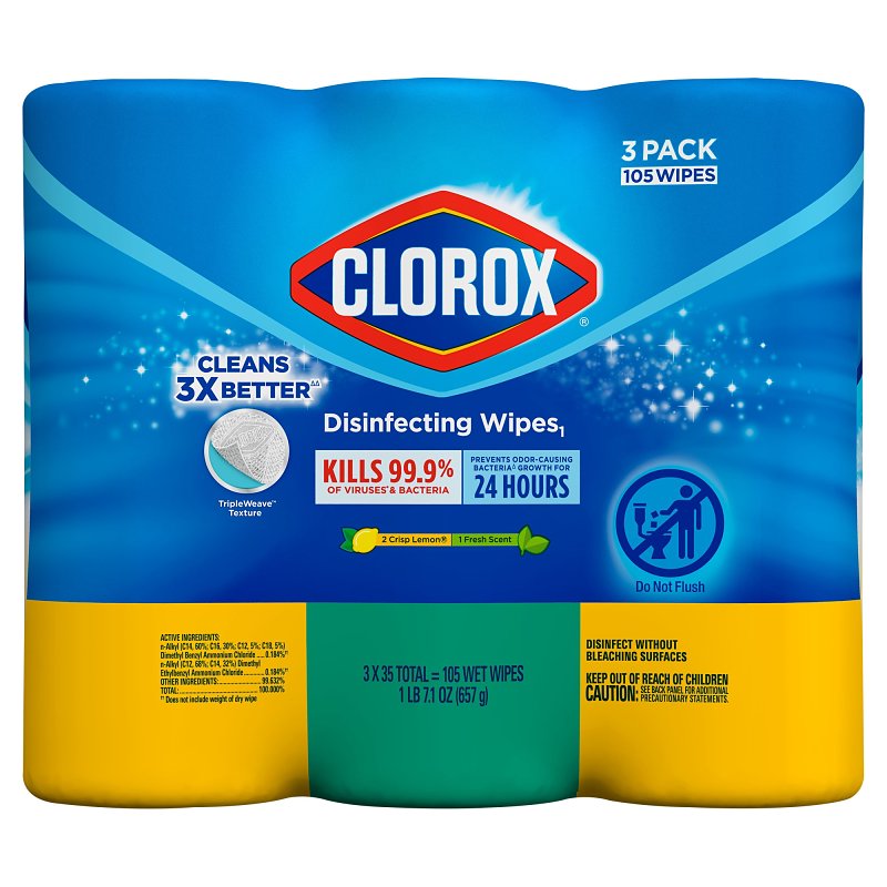 CLOROX Clorox 30112 Disinfecting Wipes, Crisp Lemon, Fresh