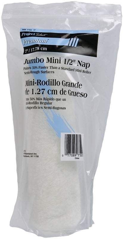 LINZER Linzer MR750 Paint Roller Cover, 1/2 in Thick Nap, 6-1/2 in L, Fabric Cover, White PAINT LINZER