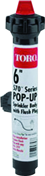 TORO Toro 53822 Sprinkler Pop-Up Body, 1/2 in Connection, FNPT, 6 in H Pop-Up, 15 ft, ABS LAWN & GARDEN TORO