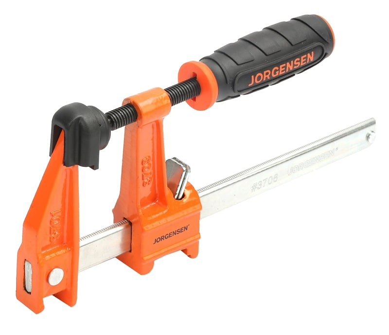 PONY Jorgensen 3706 Bar Clamp, 600 lb, 6 in Max Opening Size, 2-1/2 in D Throat, HCS Body TOOLS PONY