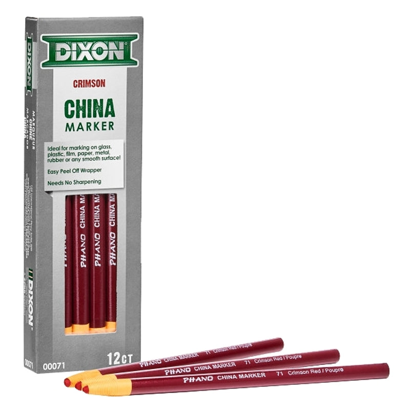 DIXON TICONDEROGA Dixon Ticonderoga 00071 China Marker, Red, 7 in L