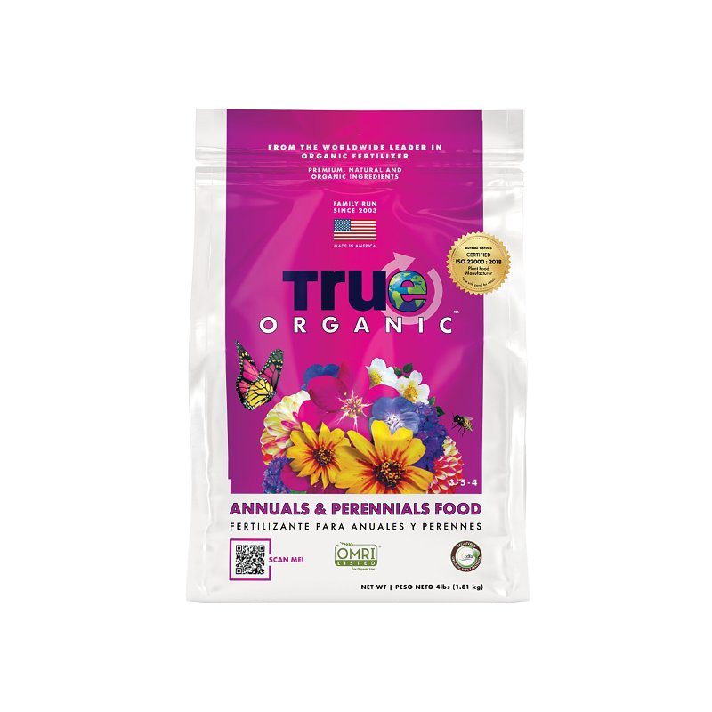 TRUE ORGANIC PRODUCTS I True ORGANIC R0031 Annual and Perennial Dry Plant Food, 4 lb Bag, Granular, 3-5-4 N-P-K Ratio