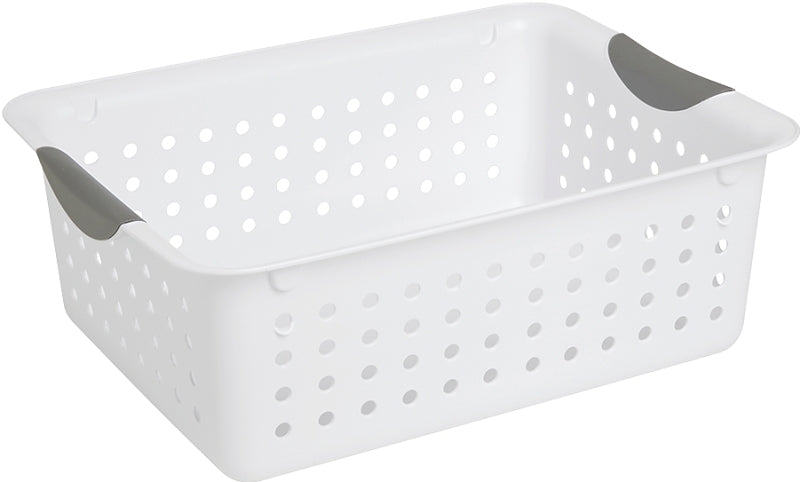 STERILITE Sterilite Ultra 16248006 Storage Basket, 0.9 cu-ft, Plastic, White