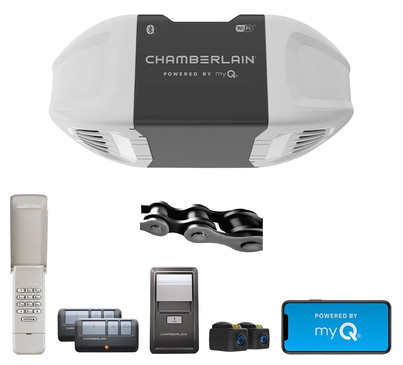 CHAMBERLAIN Chamberlain C4310 3/4 HP Battery Backup Smart Chain Drive Garage Door Opener with Camera & 2-Bulb Lighting HARDWARE & FARM SUPPLIES CHAMBERLAIN
