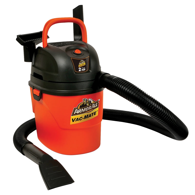 ARMOR ALL Armor All Vac-Mate AA155 Wet and Dry Vacuum, 1.5 gal, 42 cfm Air, Foam Wet, Reusable Cloth, 55 W, 120 VAC, Orange TOOLS ARMOR ALL