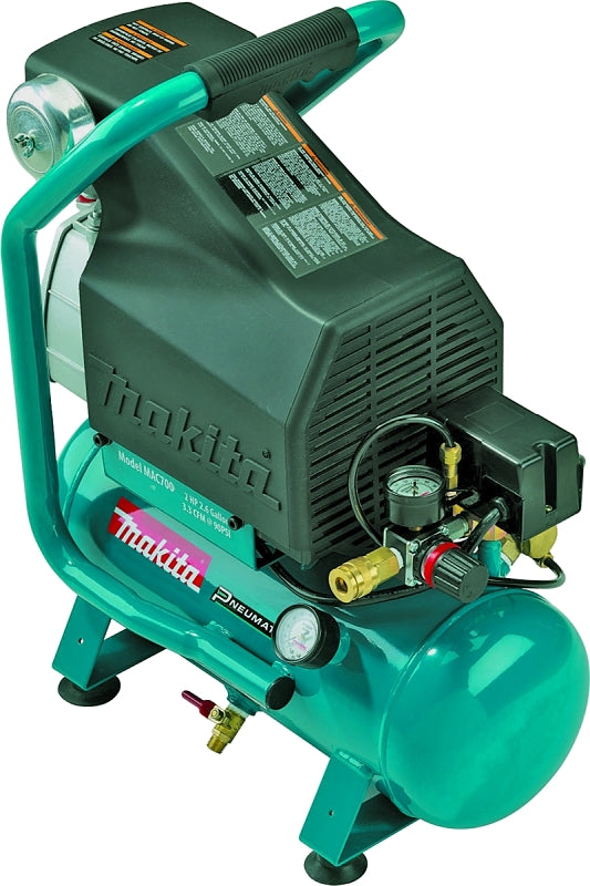 MAKITA Makita Big Bore MAC700 Portable Electric Air Compressor, Tool Only, 2.6 gal Tank, 2 hp, 120 V, 130 psi Pressure