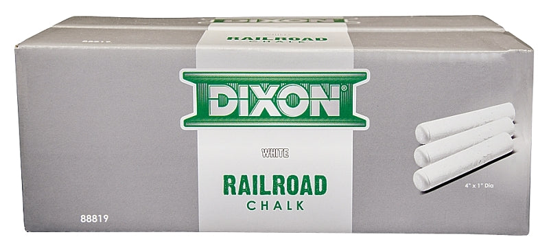 DIXON TICONDEROGA Dixon Ticonderoga 88819 Tapered Round Railroad Chalk, White, Temporary