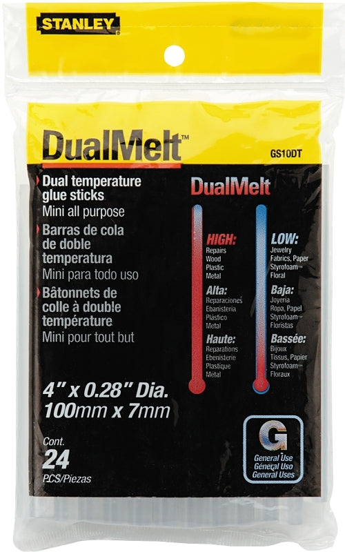 STANLEY STANLEY GS10DT Glue Stick, Resin Odor, Clear, 24/PK