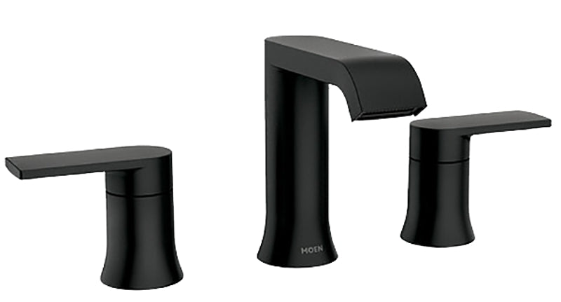 MOEN Moen Genta Series 84763BL Bathroom Faucet, 1.2 gpm, 2-Handle, 3-Faucet Hole, Metal, Matte Black, Lever Handle PLUMBING, HEATING & VENTILATION MOEN
