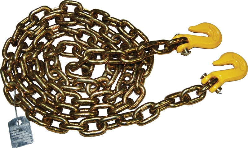 ANCRA Ancra 50364-38-10 Chain Assembly with Clevis Hook, 3/8 in, 10 ft L, 6600 lb Working Load, 70 Grade, Carbon Alloy Steel