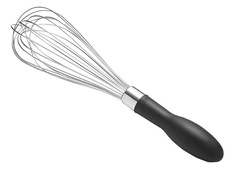 OXO INTERNATIONAL Good Grips 74291 Balloon Whisk, 11 in OAL, Stainless Steel, Black/Silver, Polished HOUSEWARES OXO INTERNATIONAL