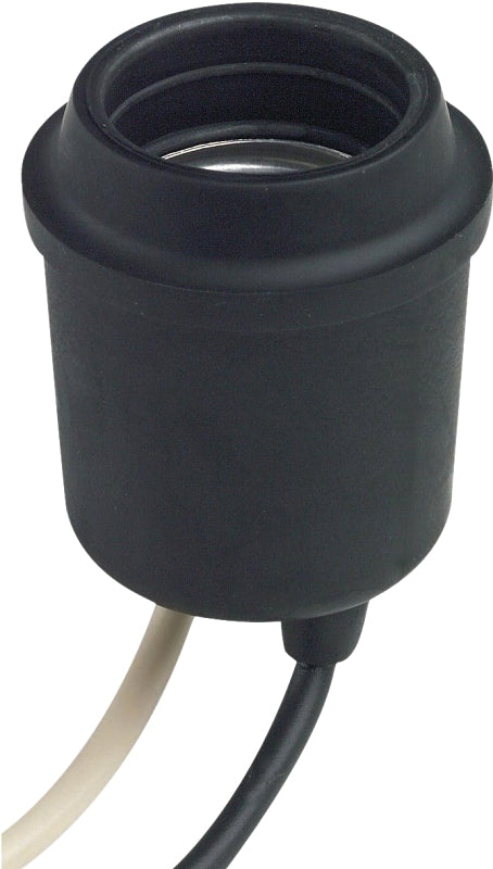 LEVITON Leviton 124-D 1-Circuit Keyless Lamp Holder, 250 V, 660 W, Phenolic Housing Material, Black/White ELECTRICAL LEVITON