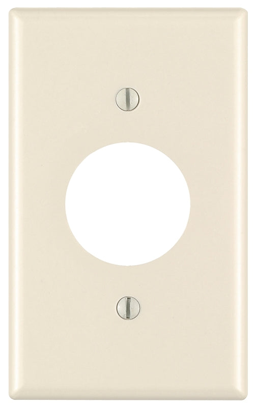 LEVITON Leviton 78004 Single Receptacle Wallplate, 4-1/2 in L, 2-3/4 in W, 1 -Gang, Thermoset, Light Almond, Smooth ELECTRICAL LEVITON