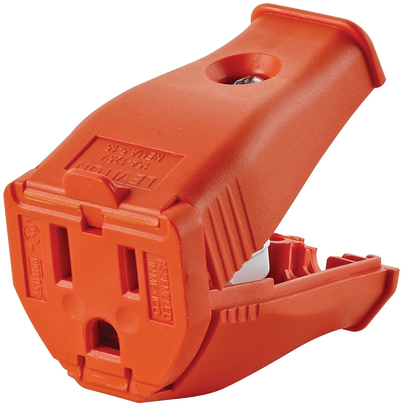 LEVITON Leviton 003-3W102-00R Hinged Connector, 2 -Pole, 15 A, 125 V, Orange