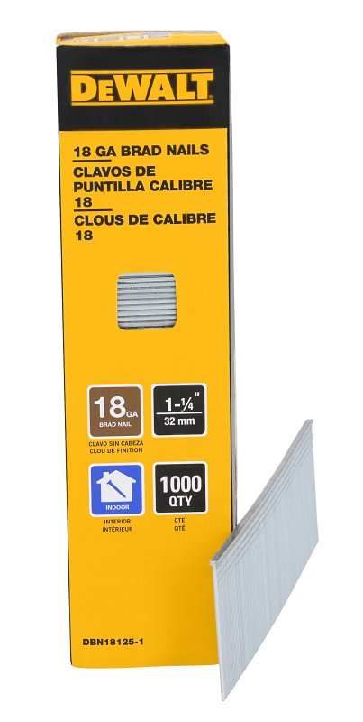 DEWALT DEWALT DBN18125-1 Collated Brad Nail, 1-1/4 in L, 18 ga, Metal, T-Style Head, Smooth Shank