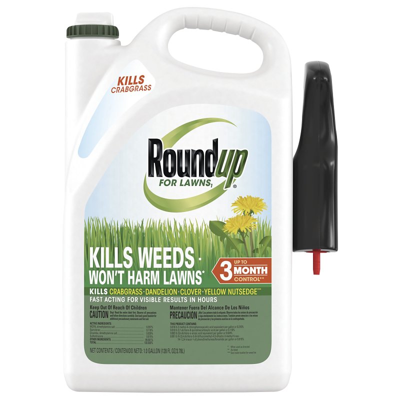 ROUNDUP Roundup 5021005 Ready-To-Use Lawn Weed Killer, Liquid, Trigger Spray Application, 1 gal Bottle