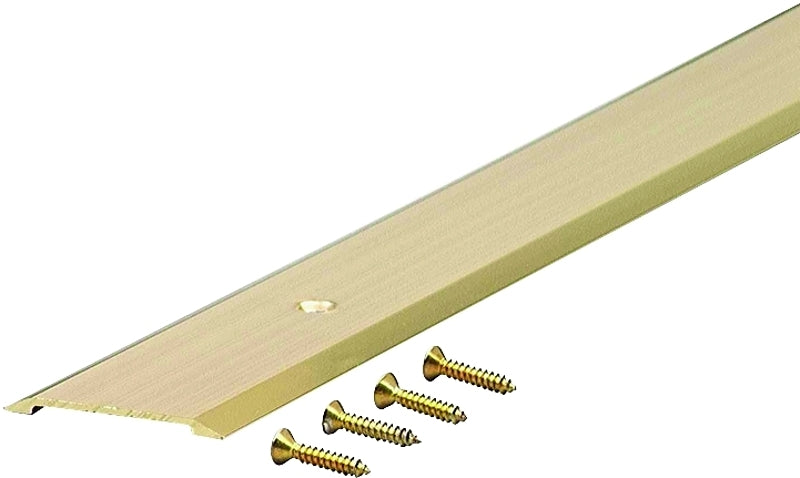 M-D M-D 09563 Threshold, 36 in L, 1-3/4 in W, Flat Profile, Aluminum, Gold
