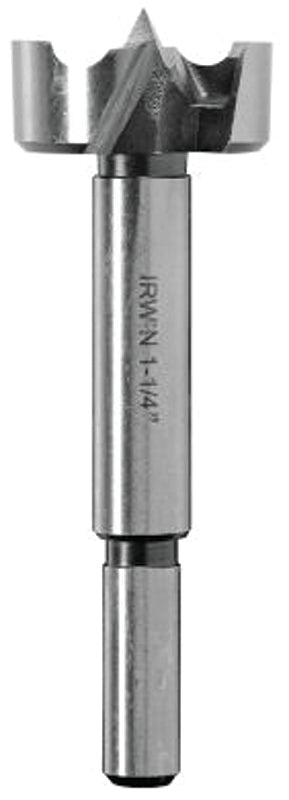 IRWIN Irwin 1966933/42922 Forstner Bit, 1-3/8 in Dia, 3-1/2 in OAL, 1-Flute, 3/8 in Dia Shank, Reduced Shank