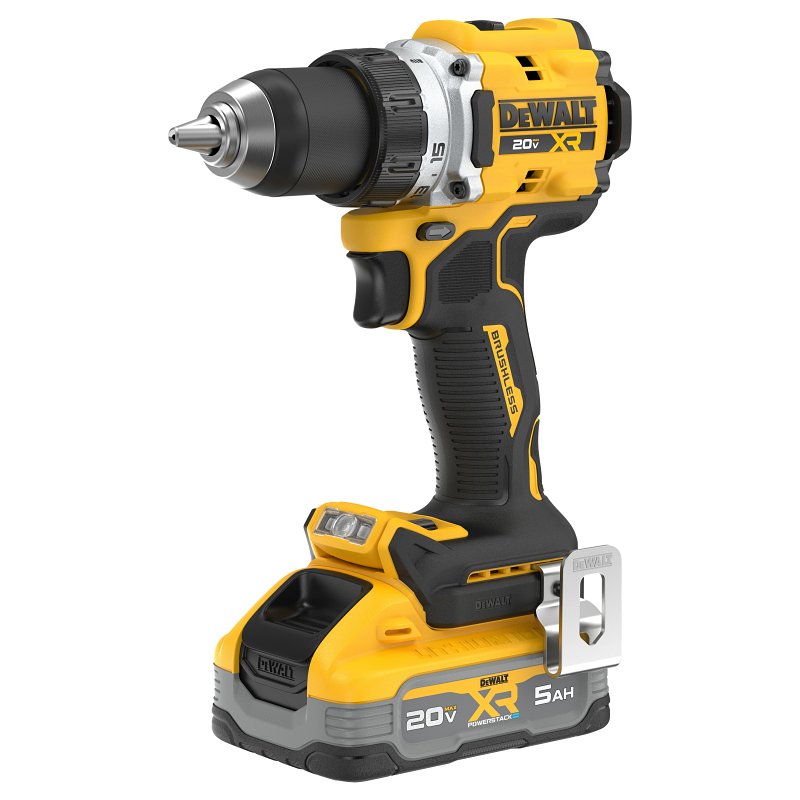 DEWALT DEWALT DCD801H1 Hammer Drill, Battery Included, 20 V, 5 Ah, 1/2 in Chuck, Keyless Chuck, 2000 rpm Speed TOOLS DEWALT