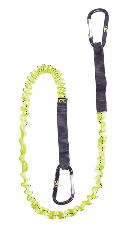 HULTAFORS CLC 1027 Tool Lanyard, 39 to 56 in L, 6 lb Working Load, Black/Green