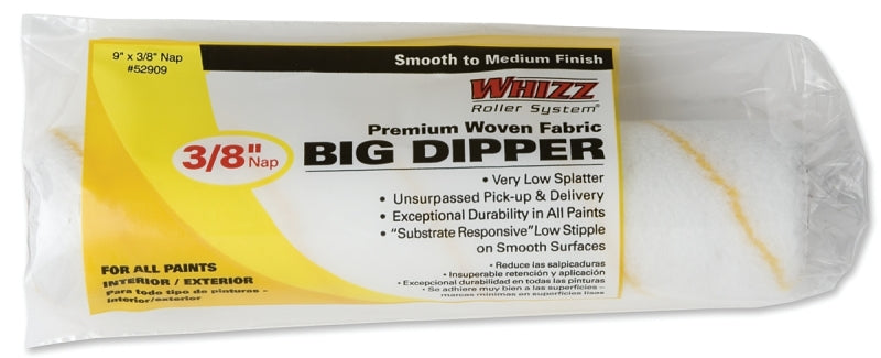 WHIZZ Whizz 52909 Roller Cover, 3/8 in Thick Nap, 9 in L, Polyamide Cover PAINT WHIZZ
