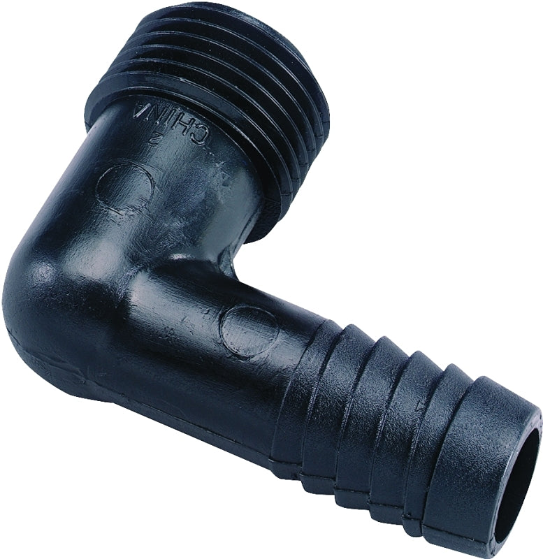 ORBIT Orbit 94359 Elbow, 1/2 in Connection, MNPT x Barb, Plastic, Black