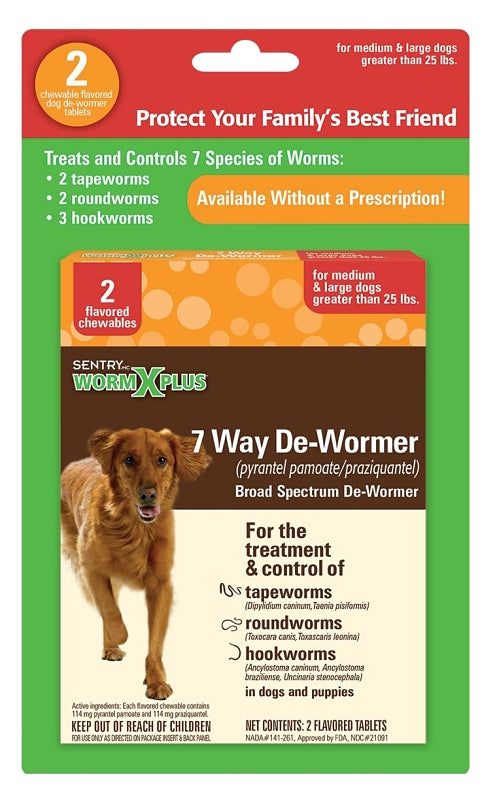 SENTRY Sentry 3931 Dewormer, 2 Count, Tablet