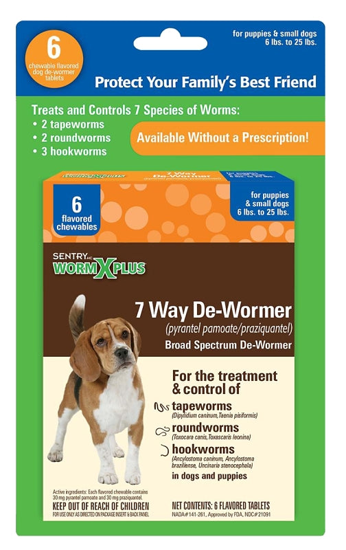 SENTRY Sentry 3932 Dewormer, Tablet, 6 Count