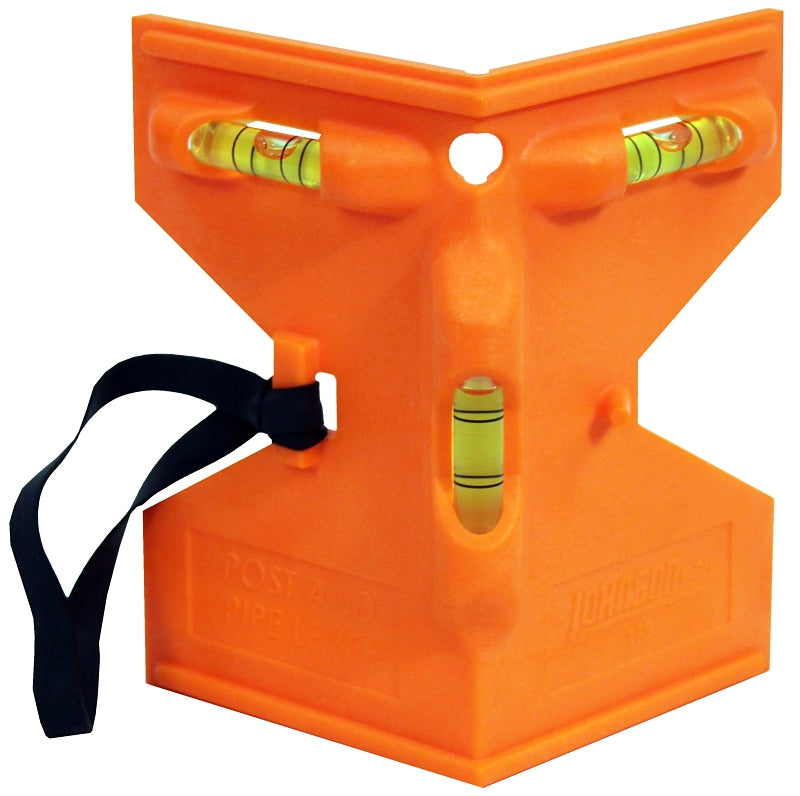 HULTAFORS Johnson 175-O Post and Pipe Level, 3-1/4 in L, 3-Vial, Non-Magnetic, Plastic, Orange