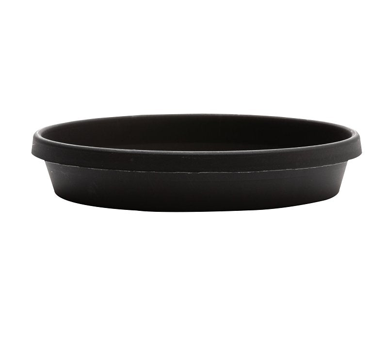 BLOEM Bloem Terra STT0800 Plant Saucer, 7-1/2 in W, Round, Plastic, Black LAWN & GARDEN BLOEM