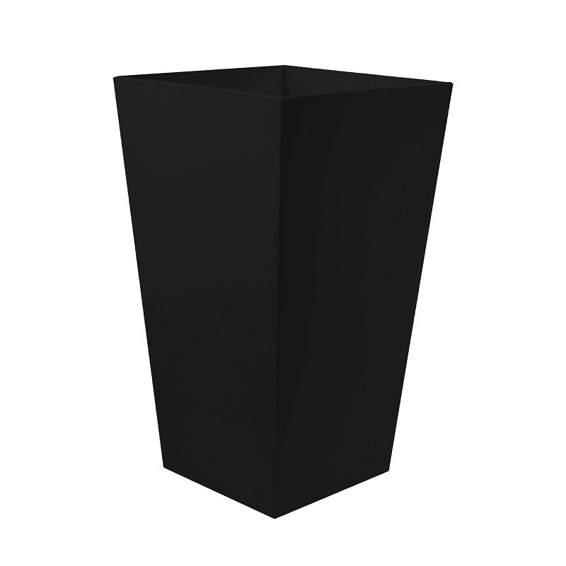BLOEM Bloem FPS2000-6 Planter, 20 in H, 11-1/2 in W, 11-1/2 in D, Square, Tall Finley Design, Plastic, Black, 1/PK