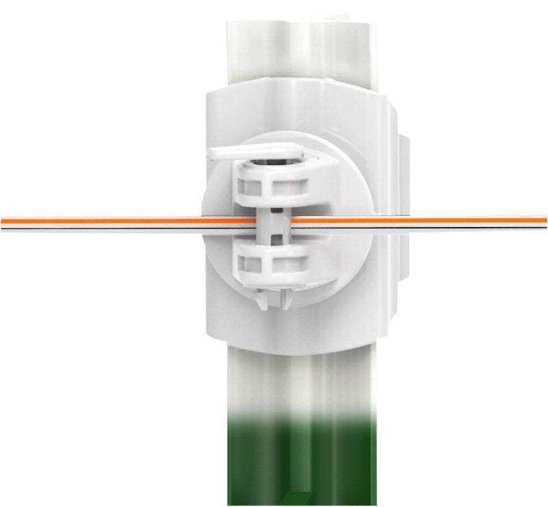 GALLAGHER POWER FENCE, Gallagher G682134 Pin-Lock Insulator, Plastic/Steel, White