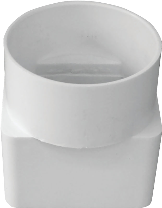 IPEX USA LLC-CANPLAS Canplas 414431BC Downspout Adapter, 2 x 3 in Connection, Hub, PVC, White PLUMBING, HEATING & VENTILATION IPEX USA LLC-CANPLAS