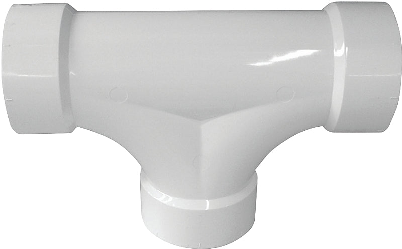 IPEX USA LLC-CANPLAS Canplas 193724 2-Way Cleanout Pipe Tee, 4 in, Hub, PVC, White PLUMBING, HEATING & VENTILATION IPEX USA LLC-CANPLAS