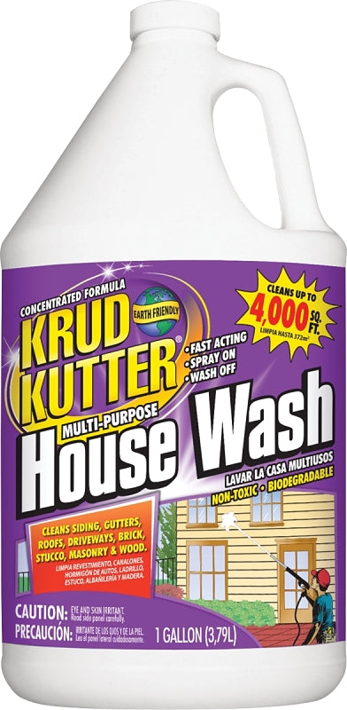 KRUD KUTTER Krud Kutter HW012 House Wash Cleaner, 1 gal, Bottle, Liquid, Mild