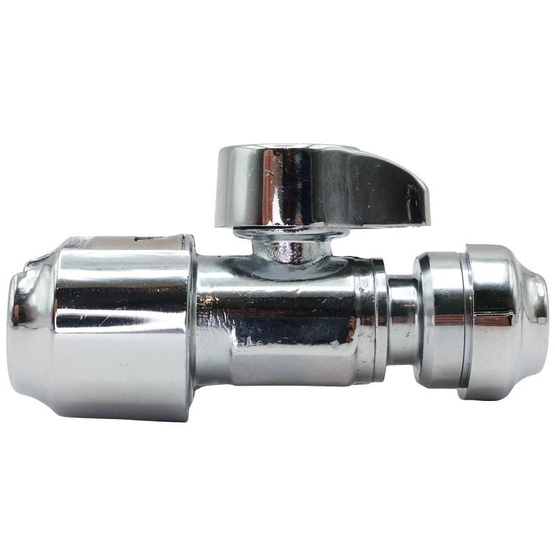 SHARKBITE SharkBite 23049-0000LF Straight Stop Valve, 1/2 x 1/4 in Connection, Compression, 200 psi Pressure, Brass Body
